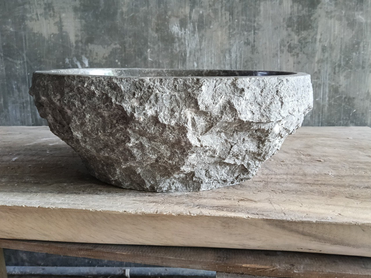 Marble Stone Sink | A185-4233 | 16.5″×13″ Organic Dark Marble Polished