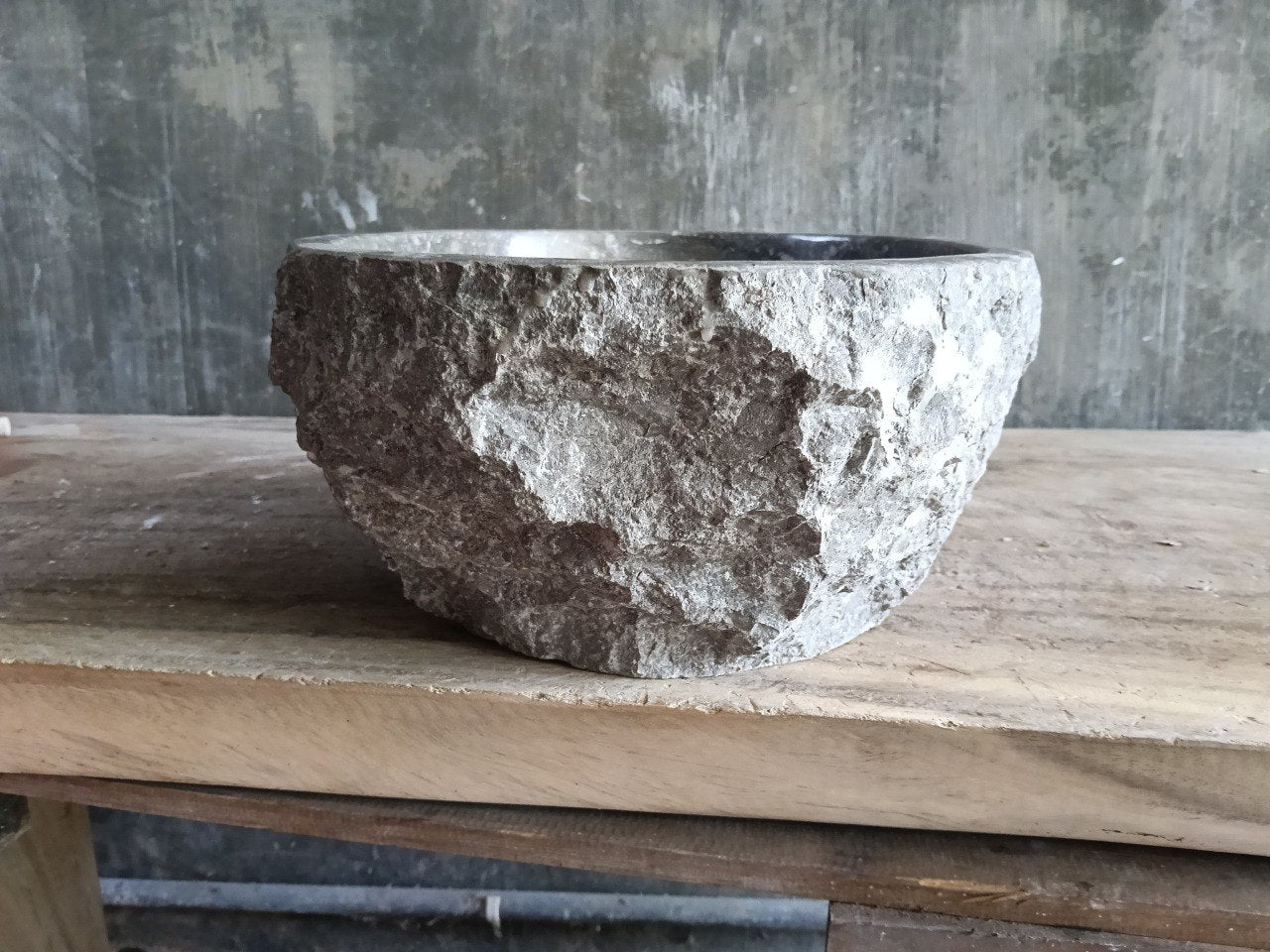 Marble Stone Sink | A185-4233 | 16.5″×13″ Organic Dark Marble Polished