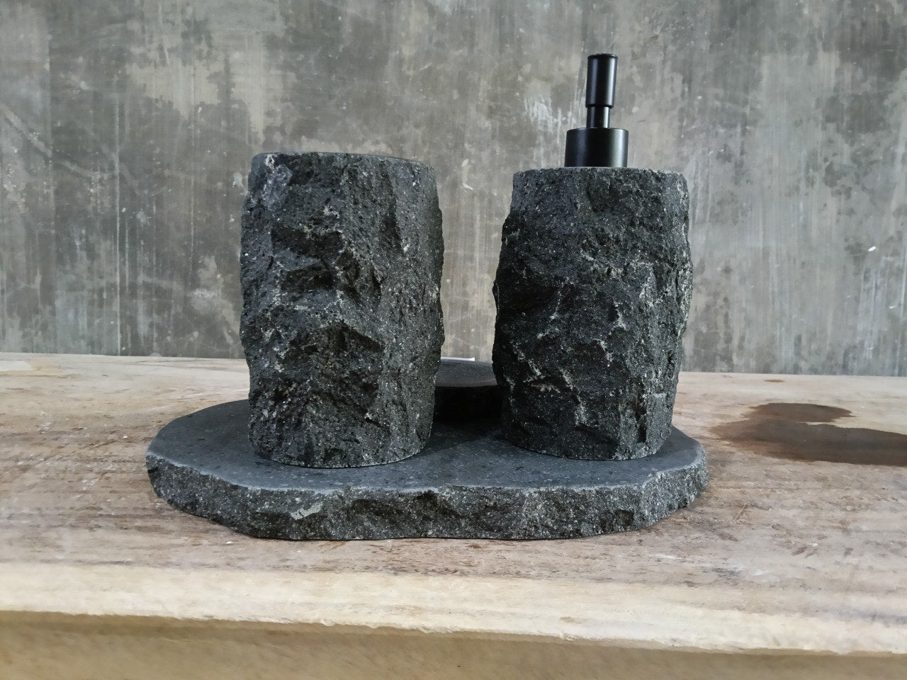 Andesite Stone Bathroom Set | 402 | Hand-Carved Volcanic Rock