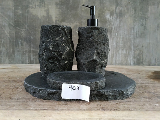Andesite Stone Bathroom Set | 403 | Hand-Carved Volcanic Rock