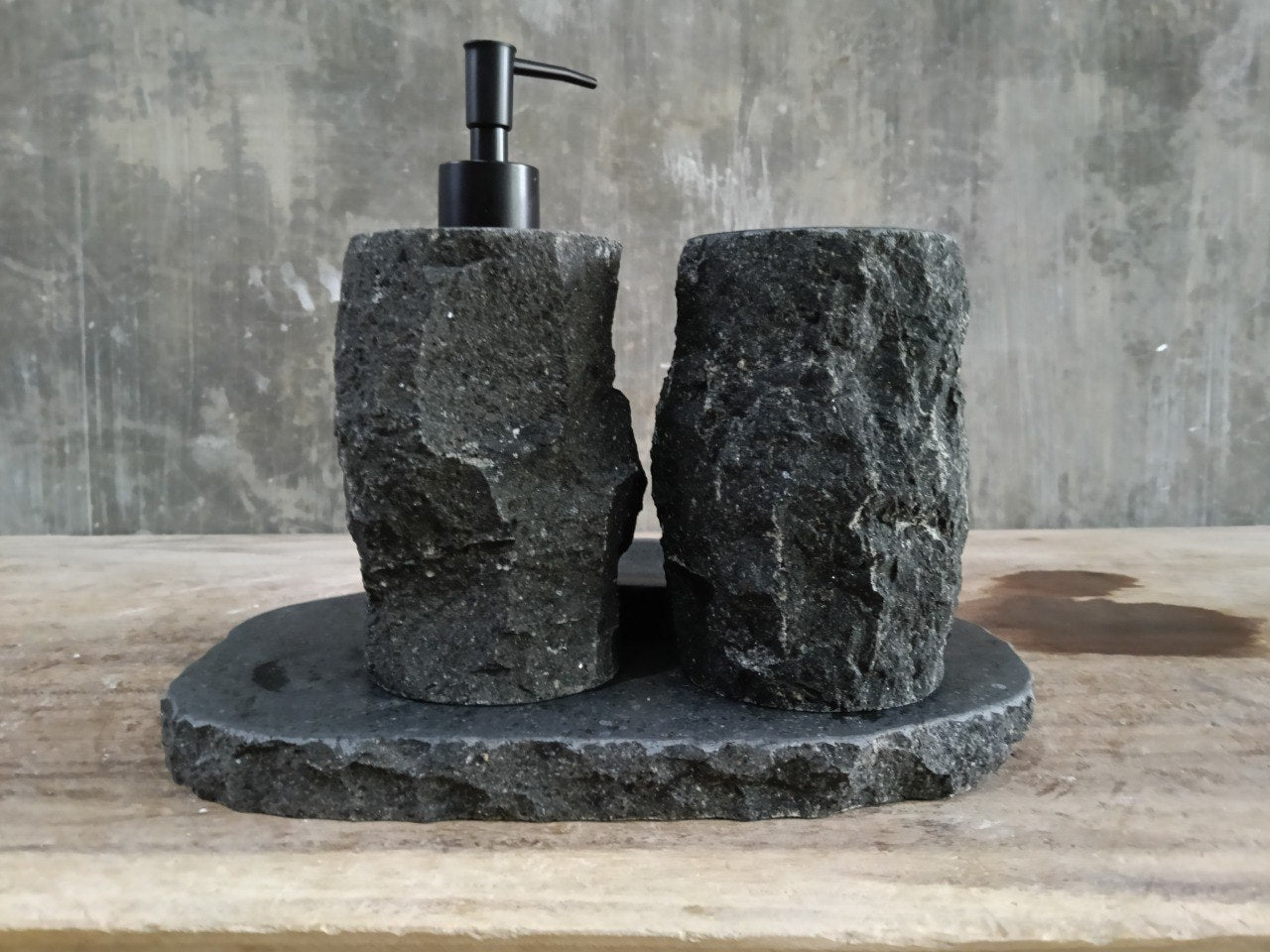 Andesite Stone Bathroom Set | 403 | Hand-Carved Volcanic Rock