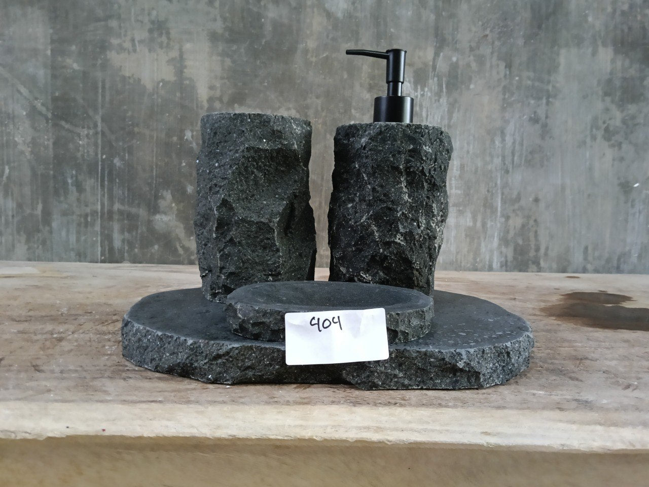 Andesite Stone Bathroom Set | 404 | Hand-Carved Volcanic Rock