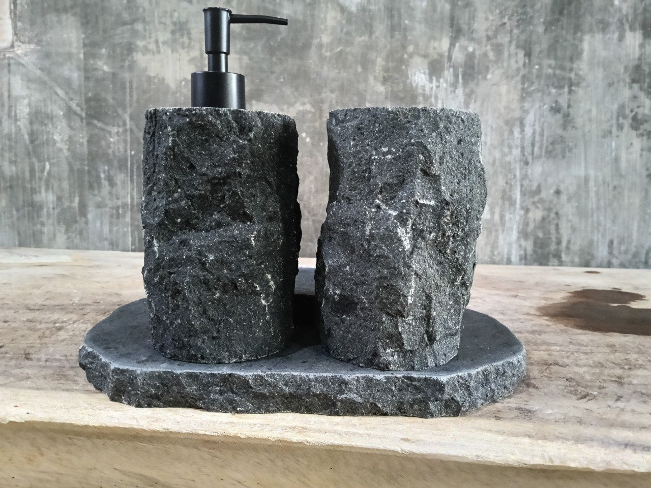 Andesite Stone Bathroom Set | 404 | Hand-Carved Volcanic Rock