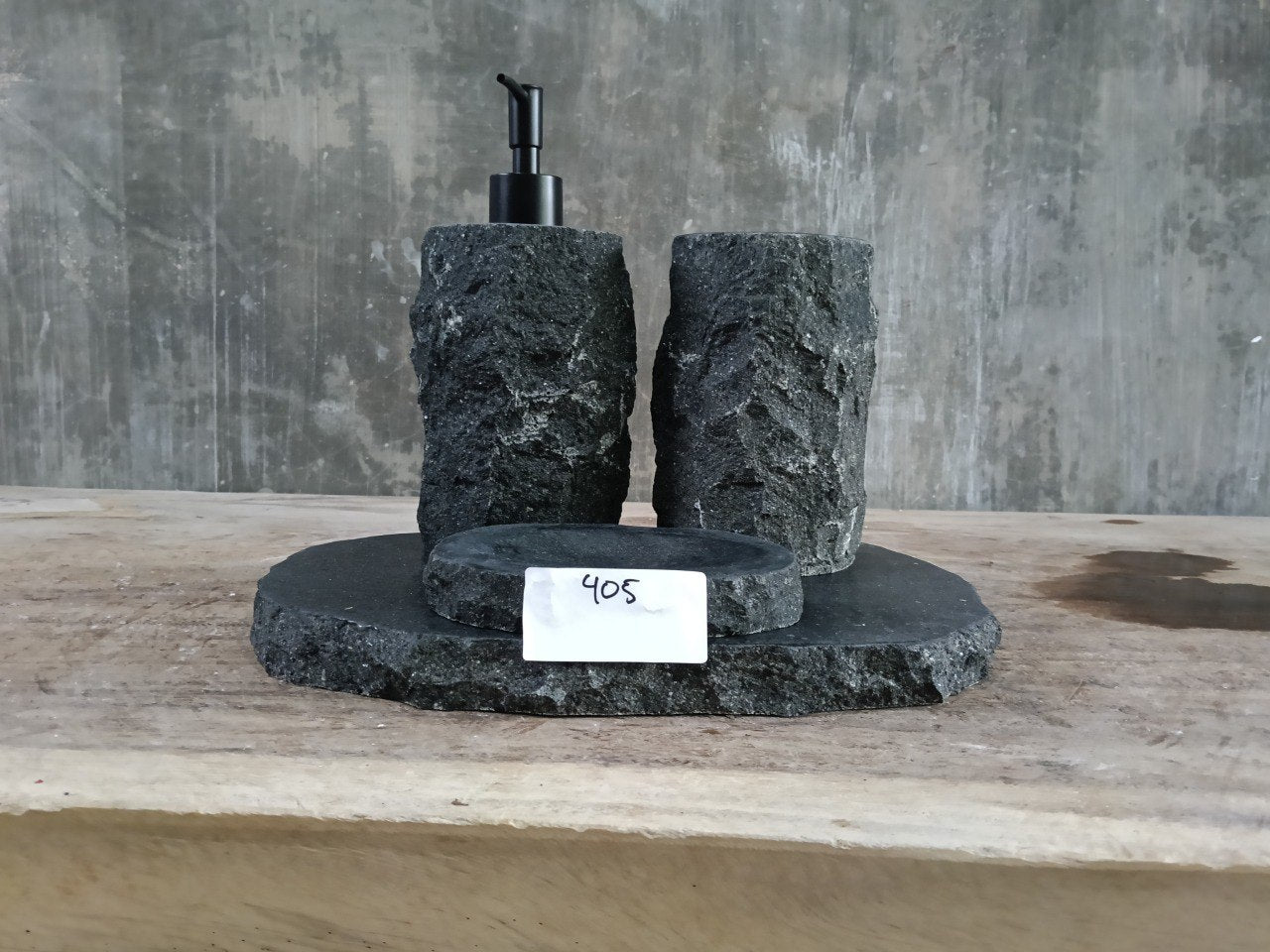 Andesite Stone Bathroom Set | 405 | Hand-Carved Volcanic Rock