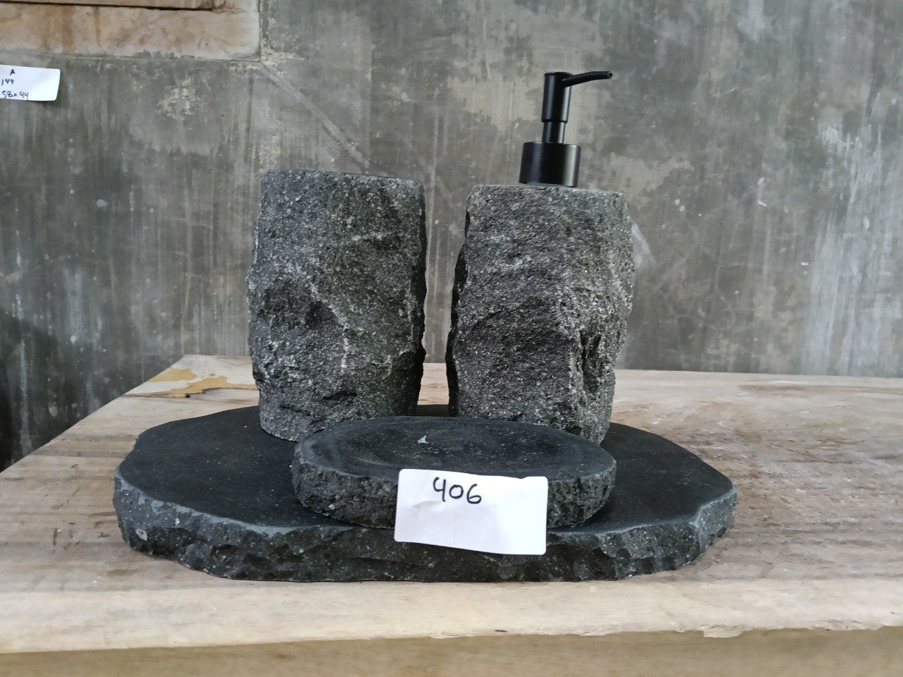 Andesite Stone Bathroom Set | 406 | Hand-Carved Volcanic Rock