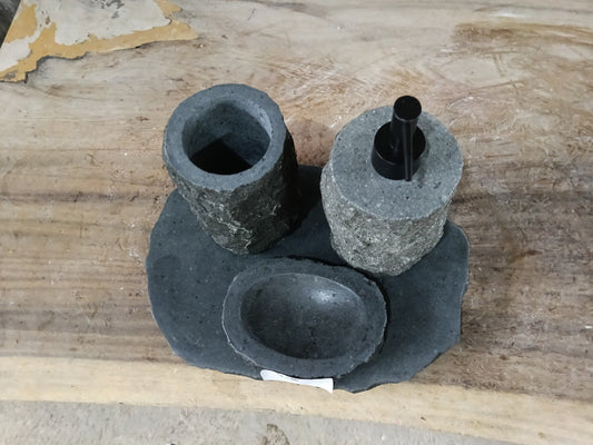 Andesite Stone Bathroom Set | 408 | Hand-Carved Volcanic Rock
