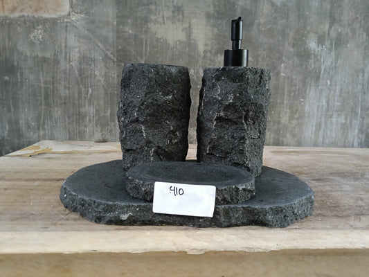 Andesite Stone Bathroom Set | 410 | Hand-Carved Volcanic Rock