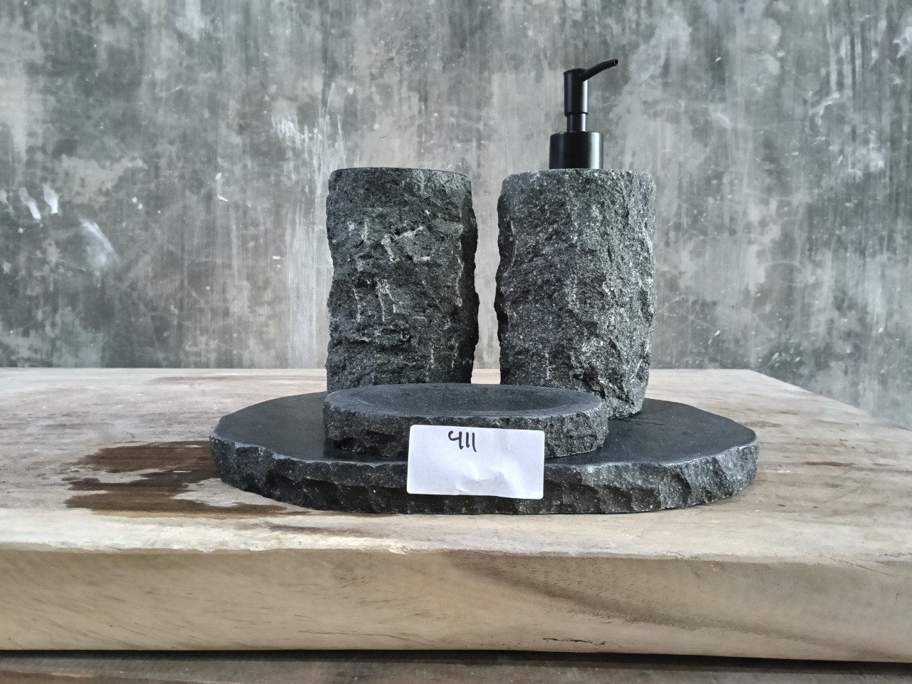 Andesite Stone Bathroom Set | 411 | Hand-Carved Volcanic Rock
