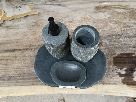 Andesite Stone Bathroom Set | 412 | Hand-Carved Volcanic Rock