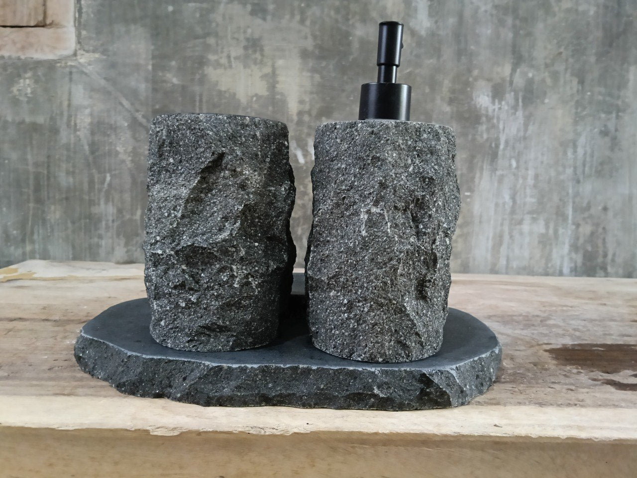 Andesite Stone Bathroom Set | 412 | Hand-Carved Volcanic Rock