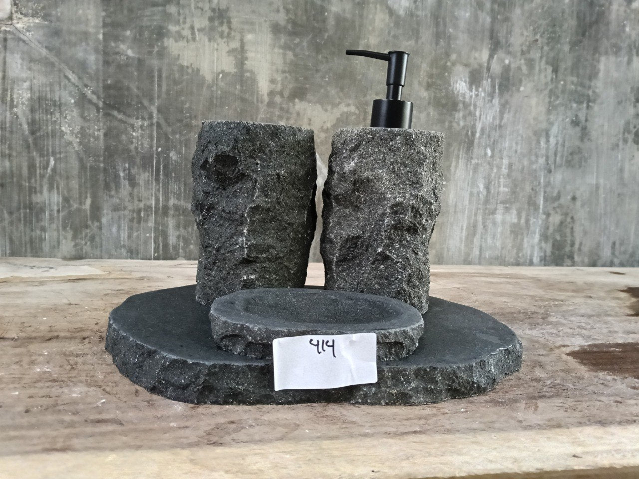 Andesite Stone Bathroom Set | 414 | Hand-Carved Volcanic Rock