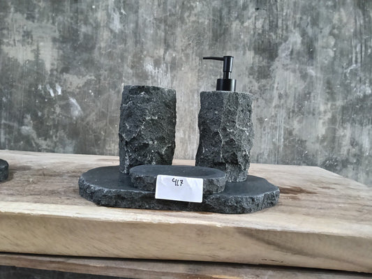 Andesite Stone Bathroom Set | 417 | Hand-Carved Volcanic Rock