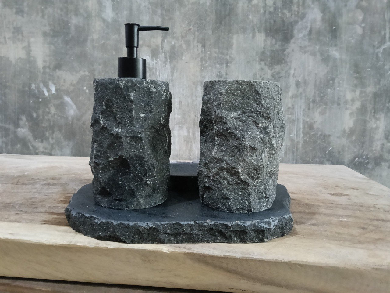 Andesite Stone Bathroom Set | 419 | Hand-Carved Volcanic Rock
