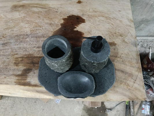 Andesite Stone Bathroom Set | 421 | Hand-Carved Volcanic Rock