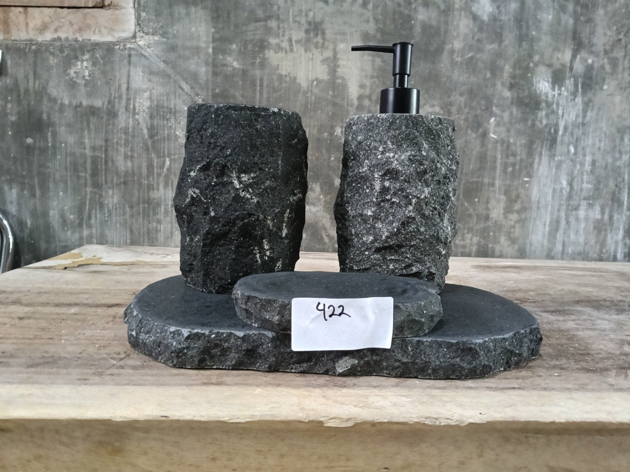 Andesite Stone Bathroom Set | 422 | Hand-Carved Volcanic Rock