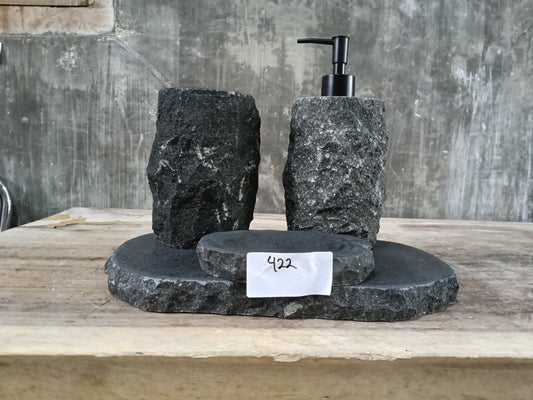 Andesite Stone Bathroom Set | 422 | Hand-Carved Volcanic Rock