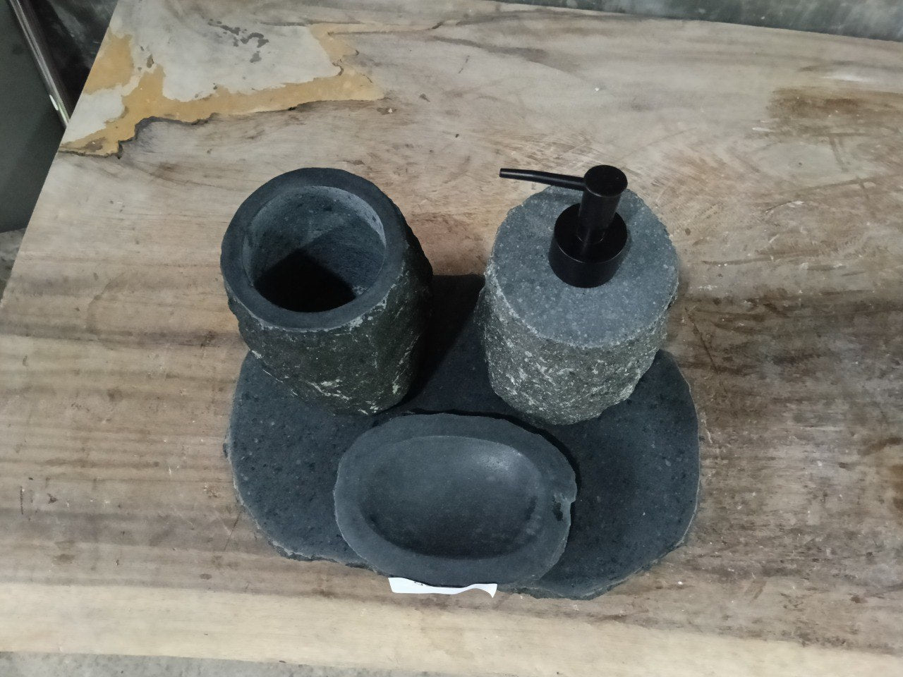 Andesite Stone Bathroom Set | 422 | Hand-Carved Volcanic Rock