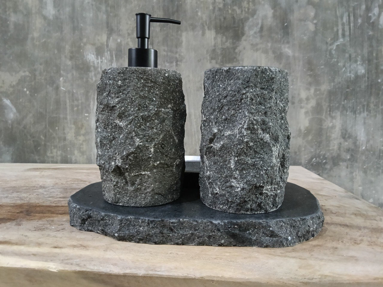 Andesite Stone Bathroom Set | 423 | Hand-Carved Volcanic Rock