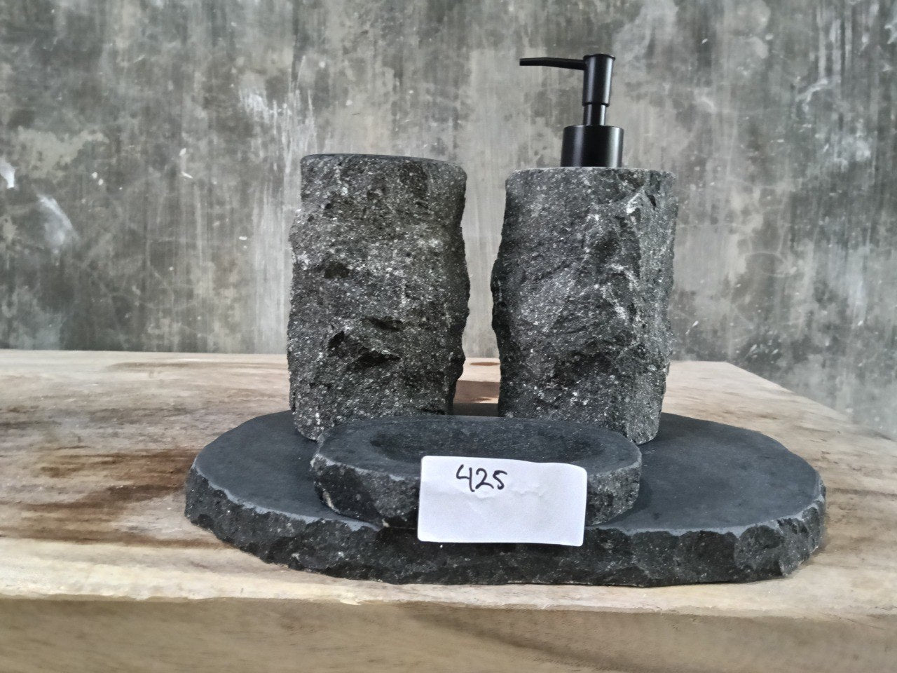 Andesite Stone Bathroom Set | 425 | Hand-Carved Volcanic Rock