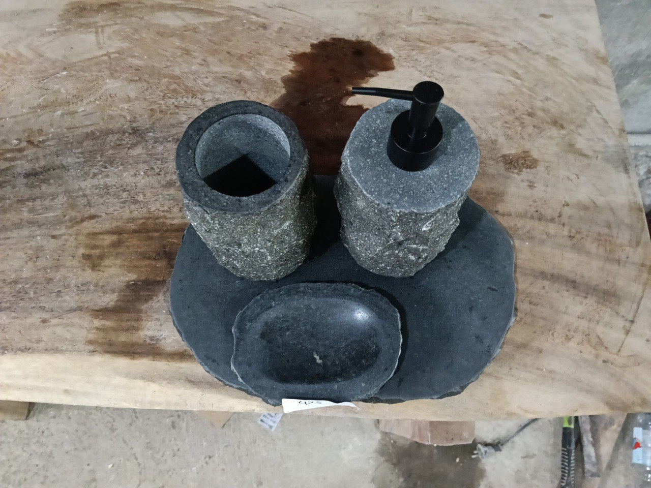 Andesite Stone Bathroom Set | 425 | Hand-Carved Volcanic Rock