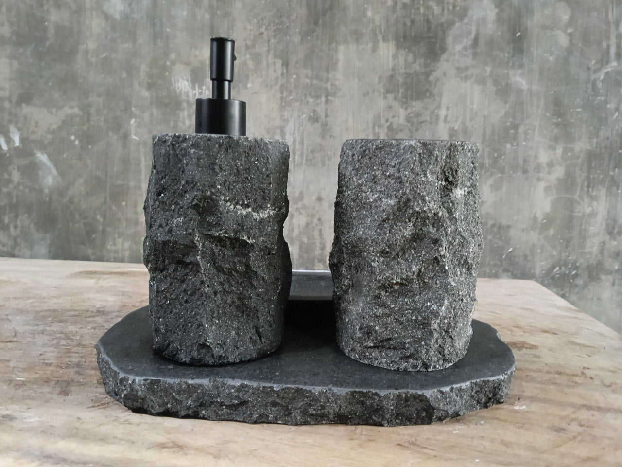 Andesite Stone Bathroom Set | 407 | Hand-Carved Volcanic Rock