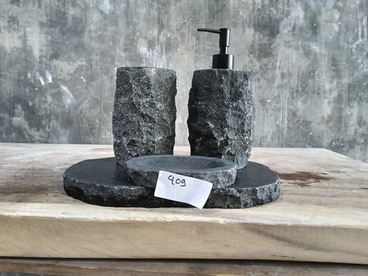 Andesite Stone Bathroom Set | 409 | Hand-Carved Volcanic Rock