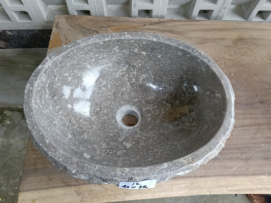 Top view of gray marble oval sink mrb6012-4332
