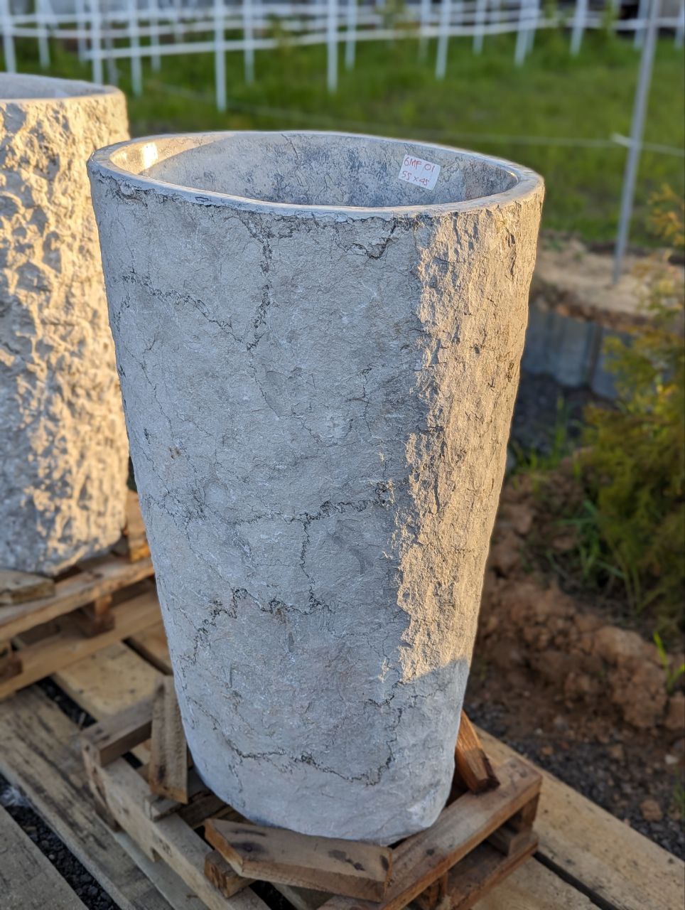 Full height freestanding marble pedestal sink 35 inches

