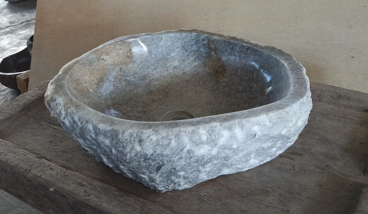 Onyx Stone Sink | 5065-504412 | 19.5″×17.5″ Organic Gray Onyx Polished