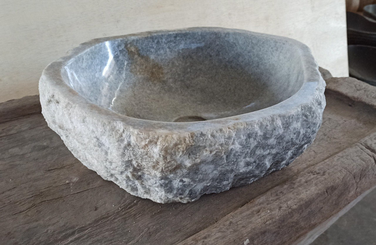 Onyx Stone Sink | 5065-504412 | 19.5″×17.5″ Organic Gray Onyx Polished
