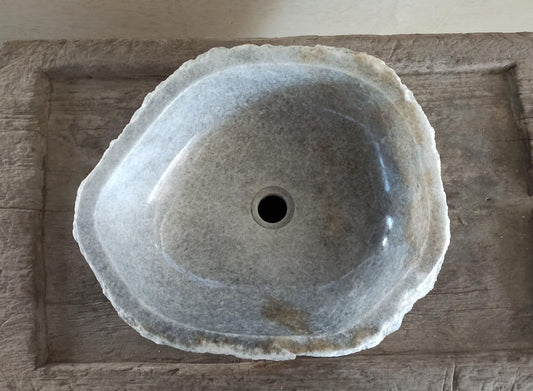 Onyx Stone Sink | 5065-504412 | 19.5″×17.5″ Organic Gray Onyx Polished