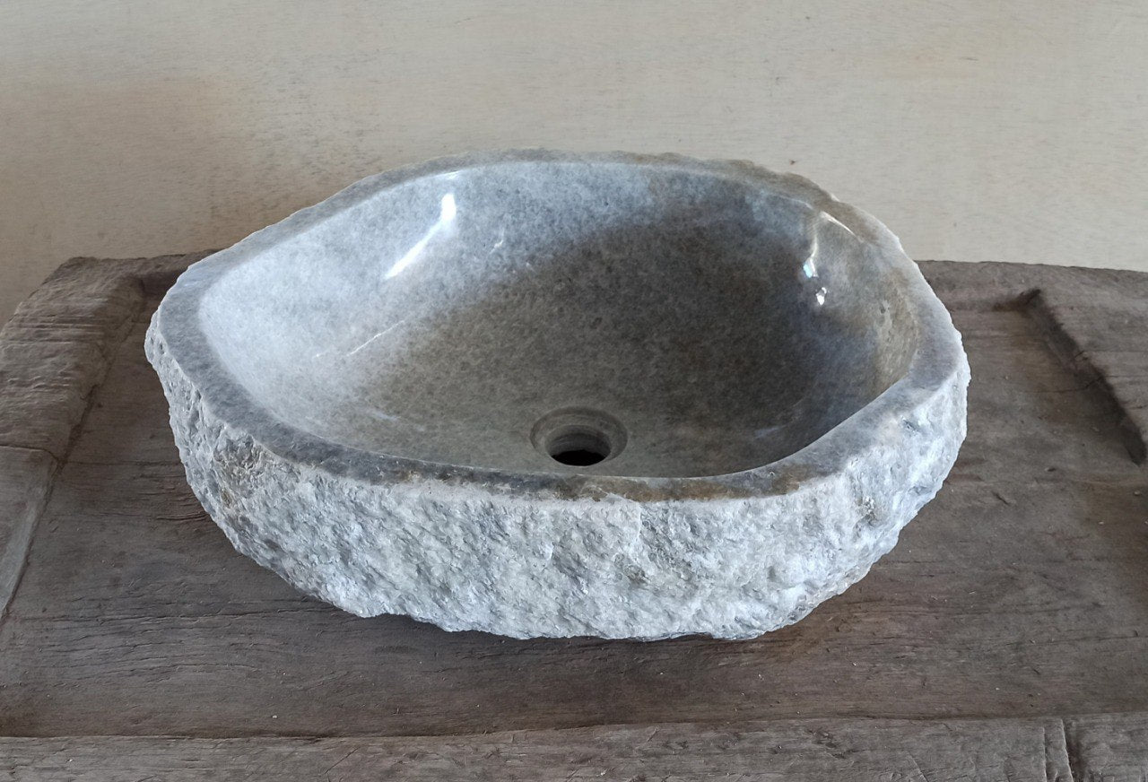 Onyx Stone Sink | 5065-504412 | 19.5″×17.5″ Organic Gray Onyx Polished