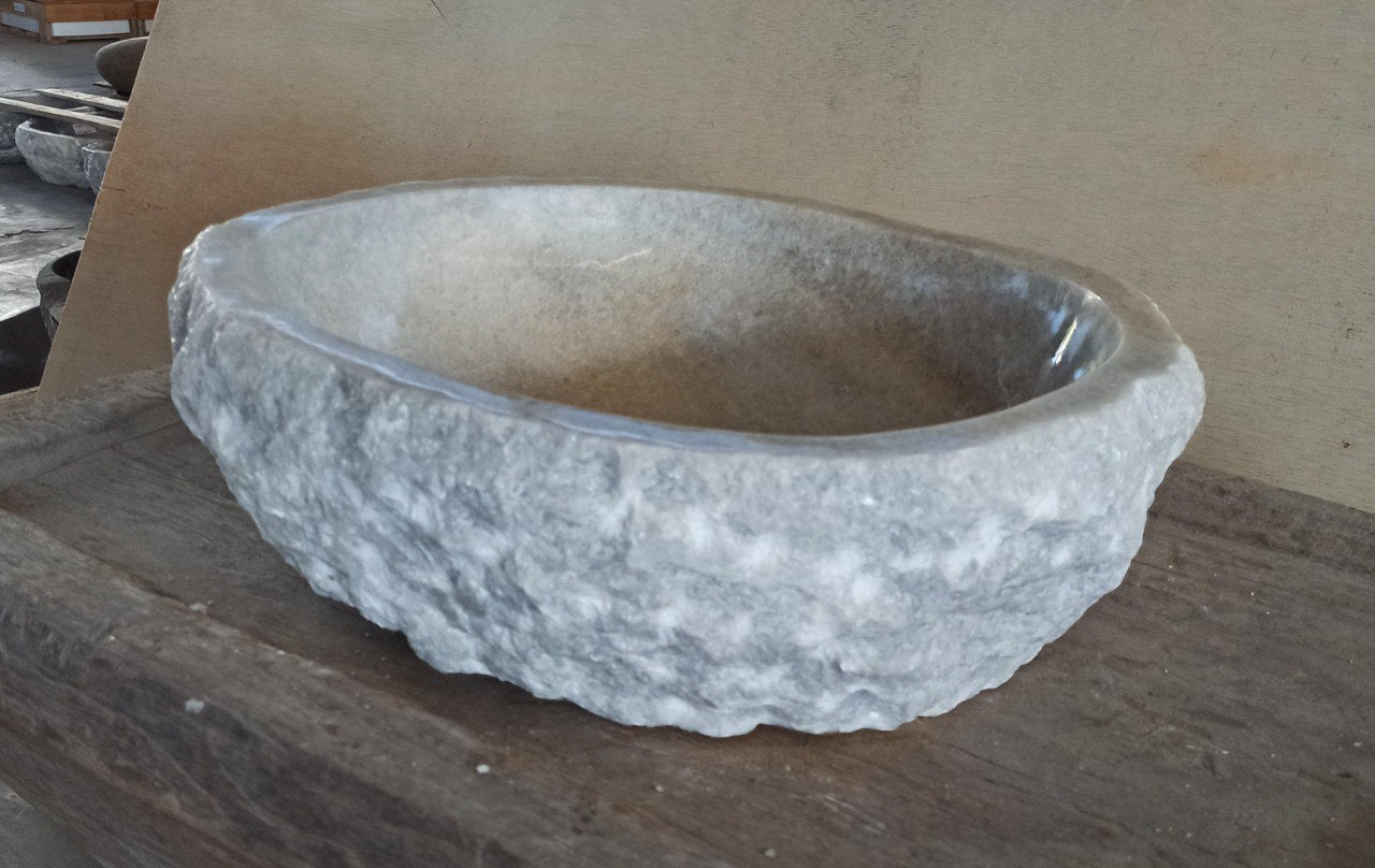Onyx Stone Sink | 5070-504415 | 19.5″×17.5″ Organic Gray Onyx Polished