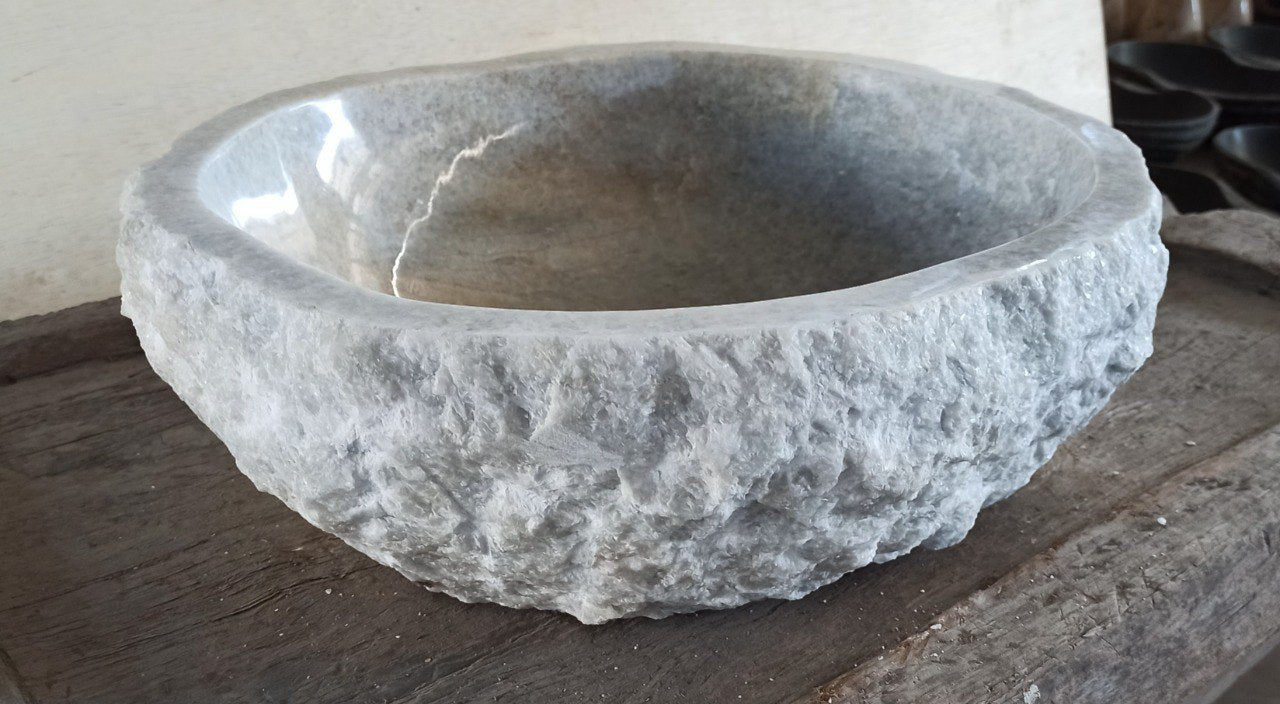 Onyx Stone Sink | 5070-504415 | 19.5″×17.5″ Organic Gray Onyx Polished