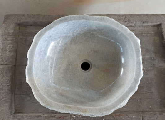 Onyx Stone Sink | 5070-504415 | 19.5″×17.5″ Organic Gray Onyx Polished