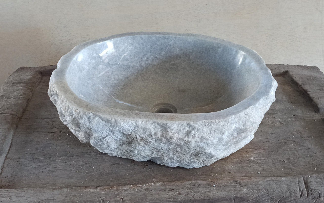 Onyx Stone Sink | 5070-504415 | 19.5″×17.5″ Organic Gray Onyx Polished