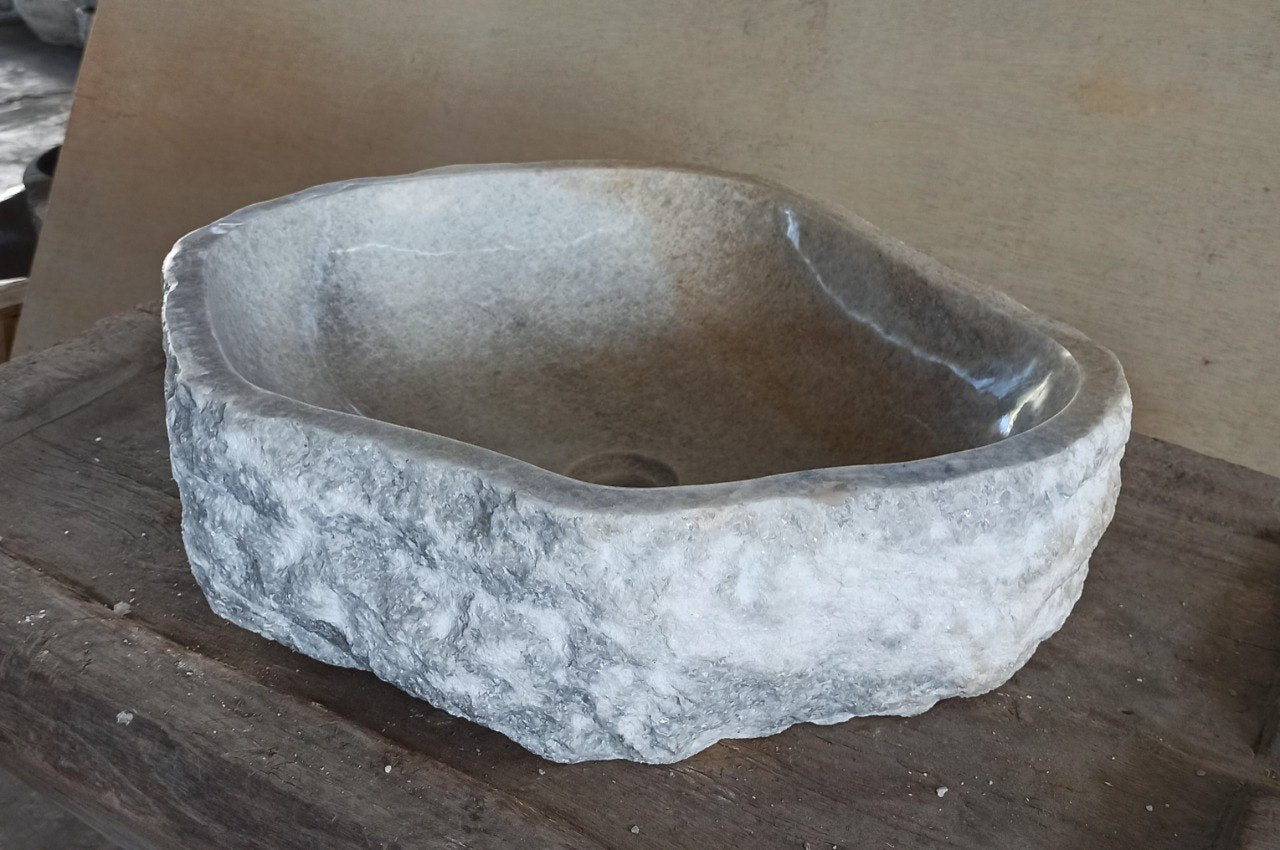 Onyx Stone Sink | 5072-544615 | 21.5″×18″ Organic Gray Onyx Polished