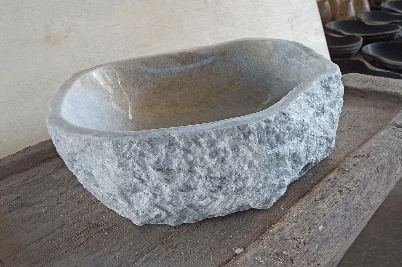 Onyx Stone Sink | 5072-544615 | 21.5″×18″ Organic Gray Onyx Polished