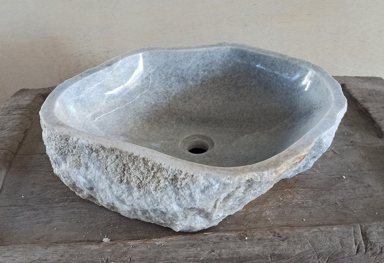 Onyx Stone Sink | 5072-544615 | 21.5″×18″ Organic Gray Onyx Polished