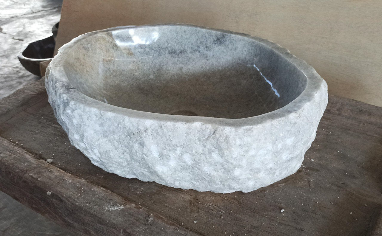 Onyx Stone Sink | 5076-554116 | 21.5″×16″ Organic Gray Onyx Polished
