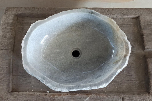 Onyx Stone Sink | 5076-554116 | 21.5″×16″ Organic Gray Onyx Polished