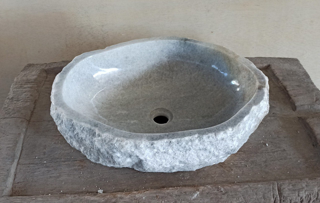 Onyx Stone Sink | 5076-554116 | 21.5″×16″ Organic Gray Onyx Polished