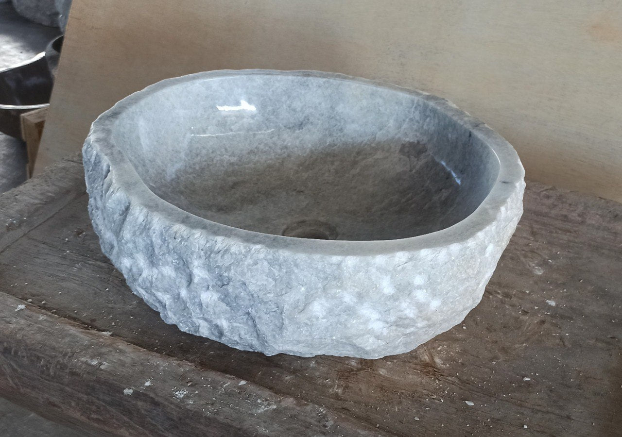 Onyx Stone Sink | 5086-514215 | 20″×16.5″ Organic Gray Onyx Polished