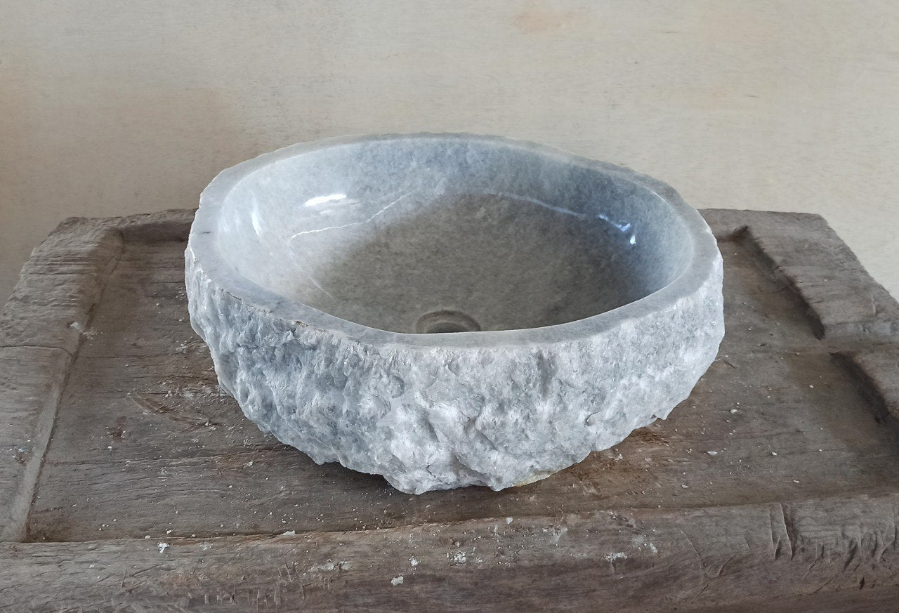 Onyx Stone Sink | 5085-494316 | 19.5″×17″ Organic Gray Onyx Polished