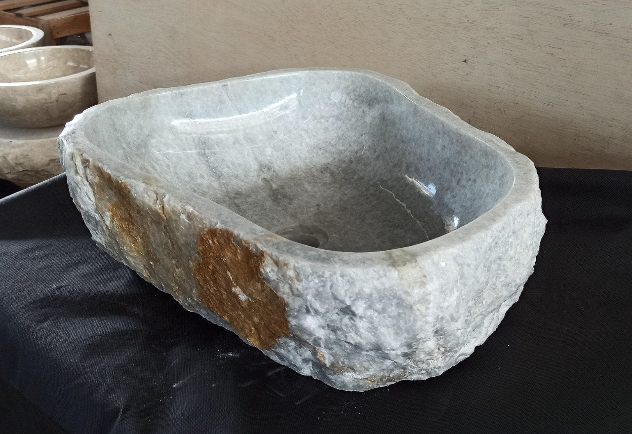 Onyx Stone Sink | 5126-523915 | 20.5″×15.5″ Organic Gray–Beige Onyx Polished