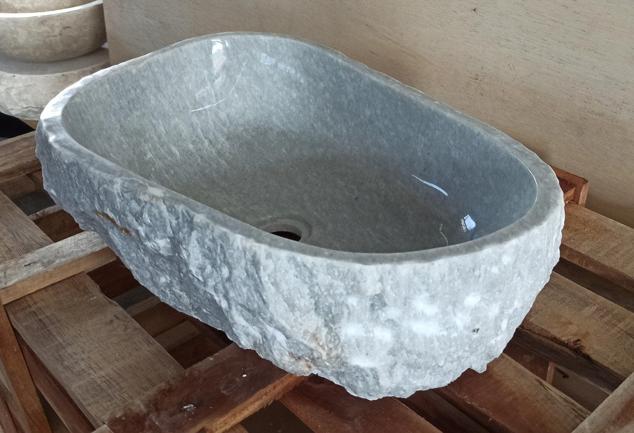 Onyx Stone Sink | 5130-533514 | 21″×14″ Organic Gray Onyx Polished