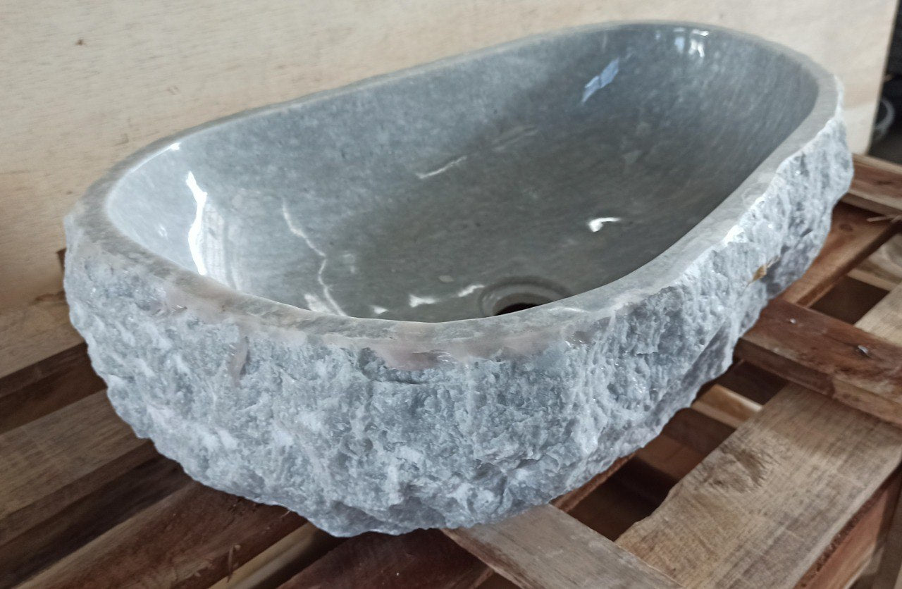 Onyx Stone Sink | 5130-533514 | 21″×14″ Organic Gray Onyx Polished