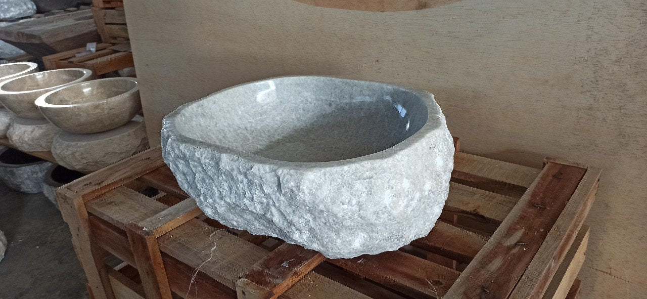 Onyx Stone Sink | 5132-493915 | 19.5″×15.5″ Organic Gray Onyx Polished