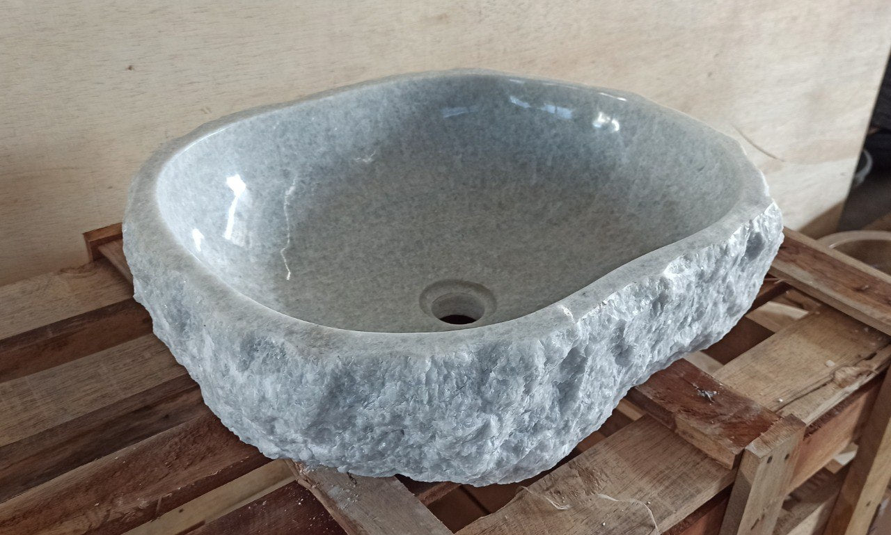 Onyx Stone Sink | 5132-493915 | 19.5″×15.5″ Organic Gray Onyx Polished