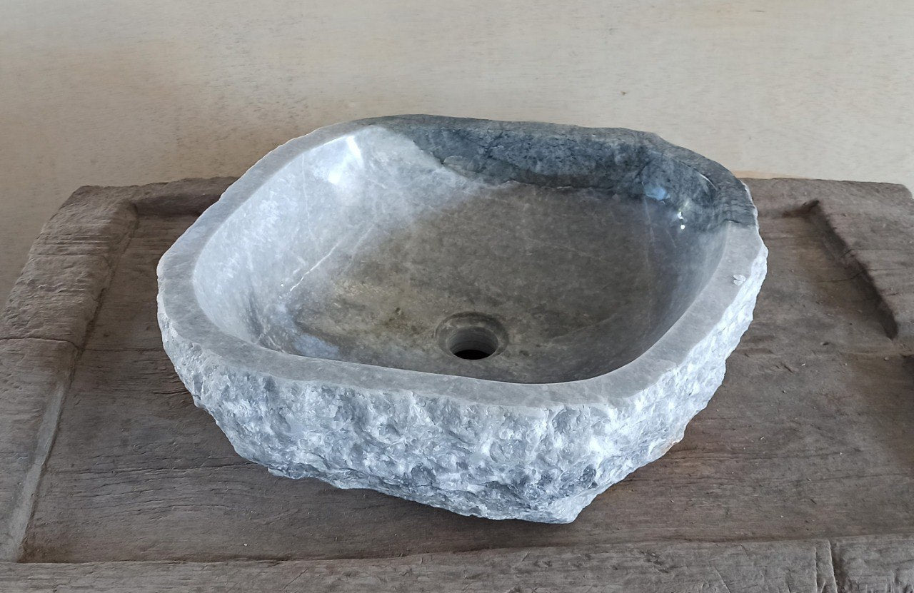 Onyx Stone Sink | 5064-524516 | 20.5″×17.5″ Organic Gray Onyx Polished